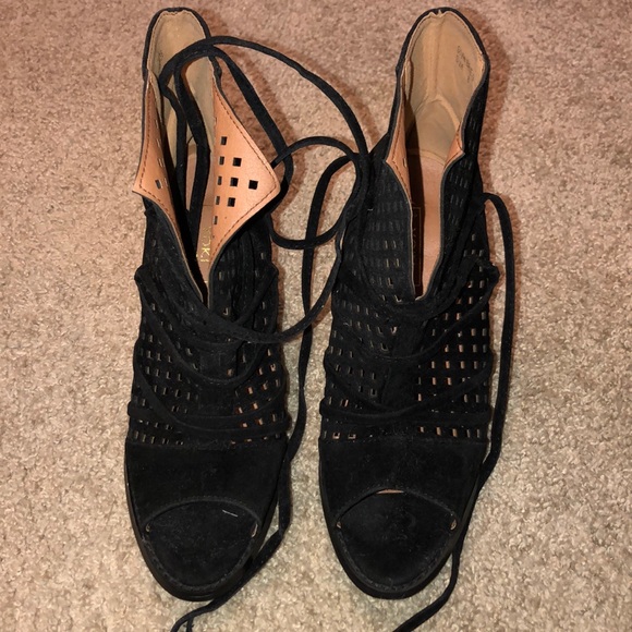 Yoki suede open toed heeled boots - Picture 3 of 5